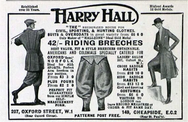 Harry Hall tailor Advert